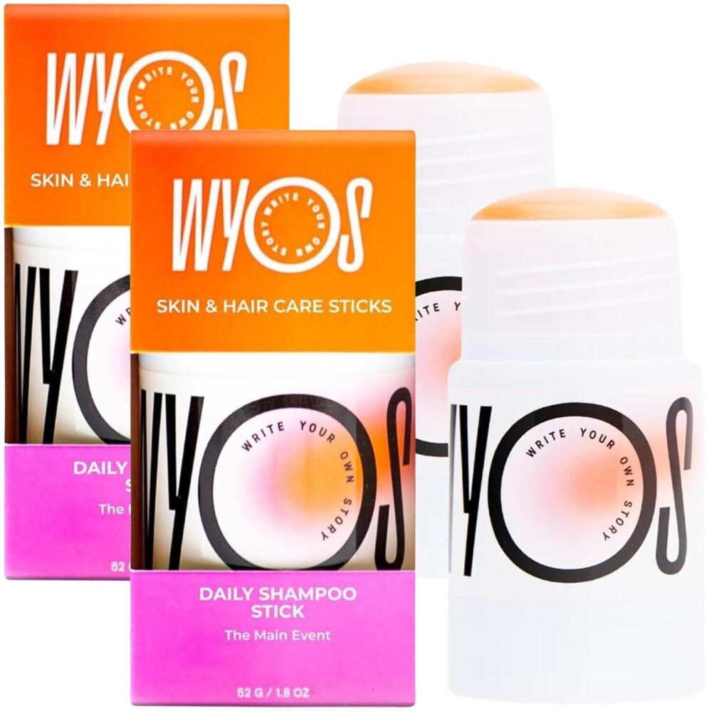 WYOS The Mane Event Daily Shampoo Stick 2-Pack 1.8 oz / 52 g Each NIB